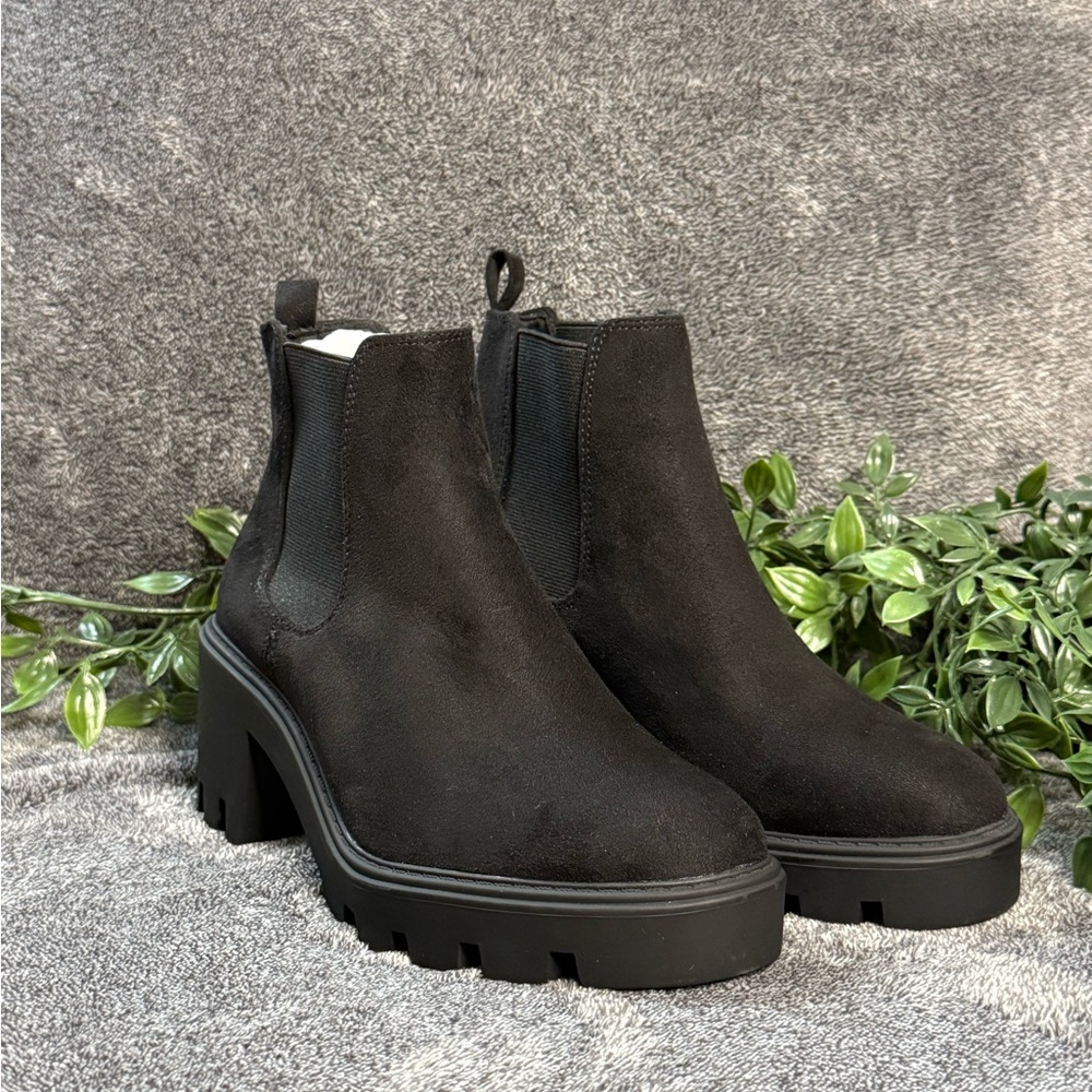 Black Chunky Heel Ankle Boots